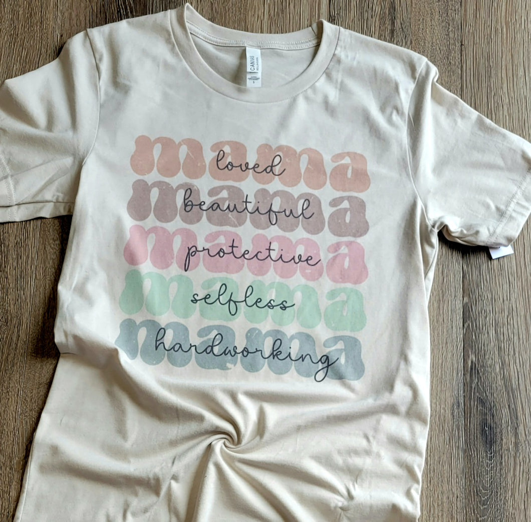 Graphic Tshirt-Stacked Mama-cream