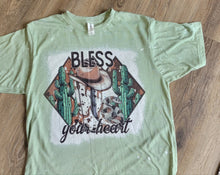 Load image into Gallery viewer, Graphic Sublimated Bleached Tshirt-Bless Your Heart
