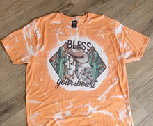 Load image into Gallery viewer, Graphic Sublimated Bleached Tshirt-Bless Your Heart
