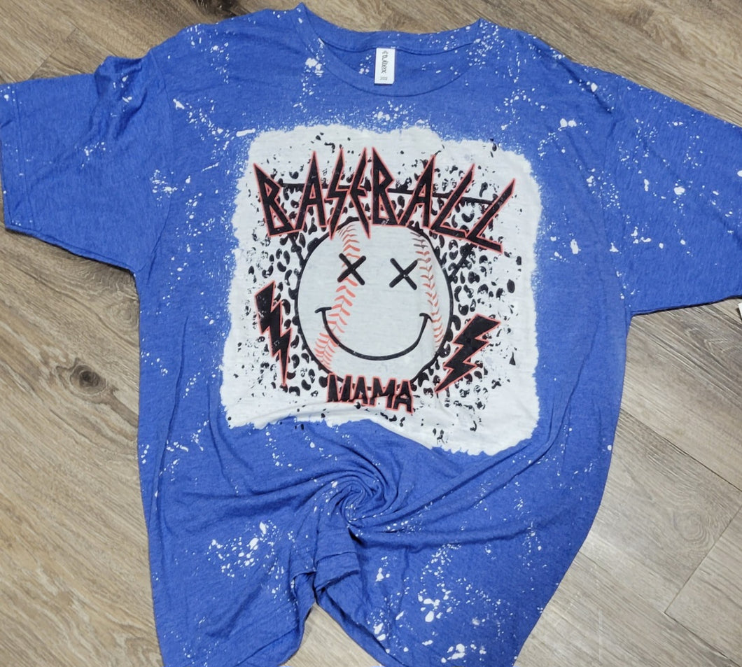 Graphic Sublimated Bleached Tshirt-baseball Mom