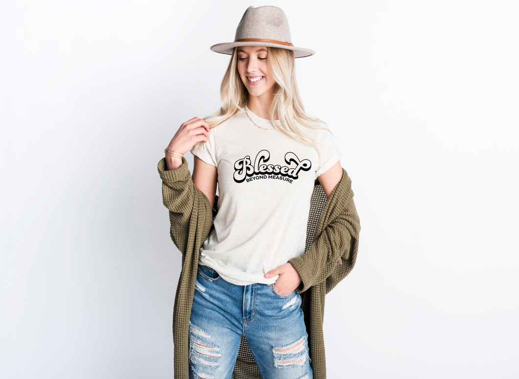 Graphic Tee -Blessed Beyond Measure-Oatmeal